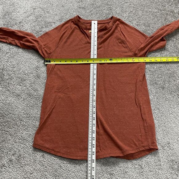 Goodfellow Henley Shirt Mens Small Rust Dark Orange Long Sleeve Casual Outdoor - Picture 7 of 10
